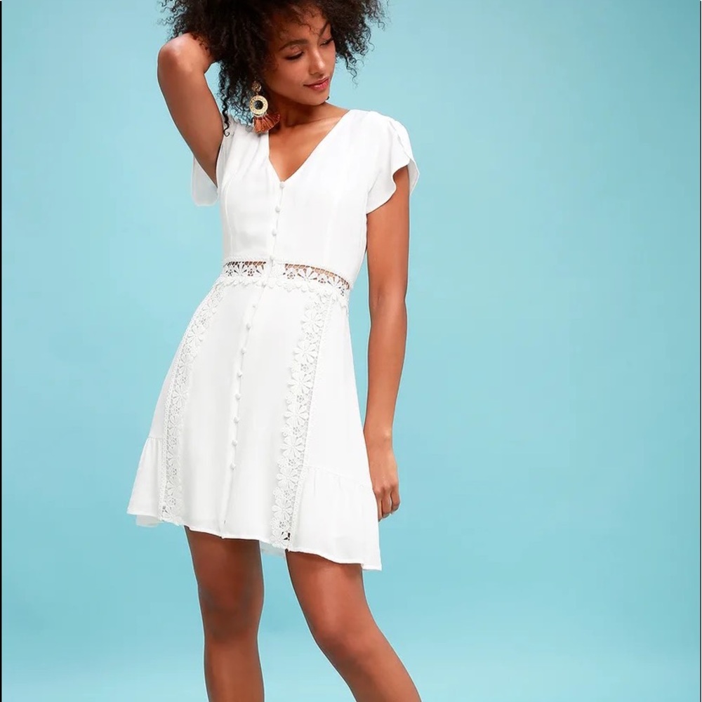 Lulus white crochet lace dress